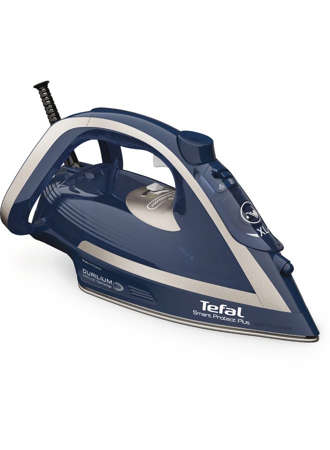 Tefal Steam Iron |Smart Protect+  Iron Steamer | Durilium Airglide Soleplate Technology | 270 ml 2800 W FV6872M0 Dress Blue / Silver Premium - Image 1