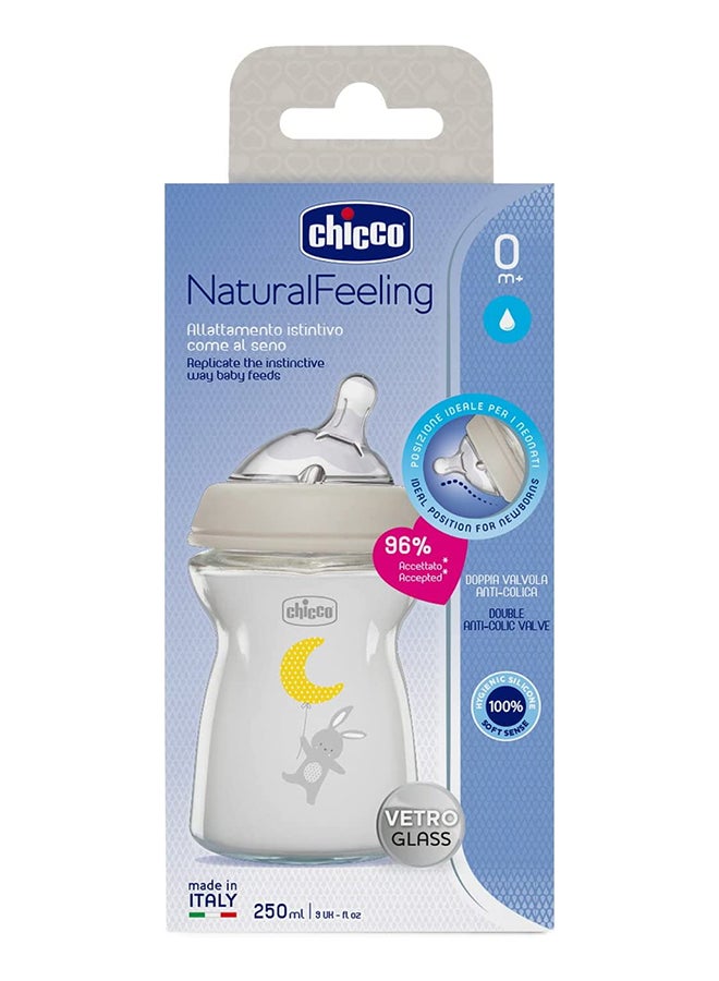 شيكو زجاجة NaturalFeeling زجاجية سعة 250 مل، تدفق بطيء من 0M+ سيليكون، محايدة  - Image 3