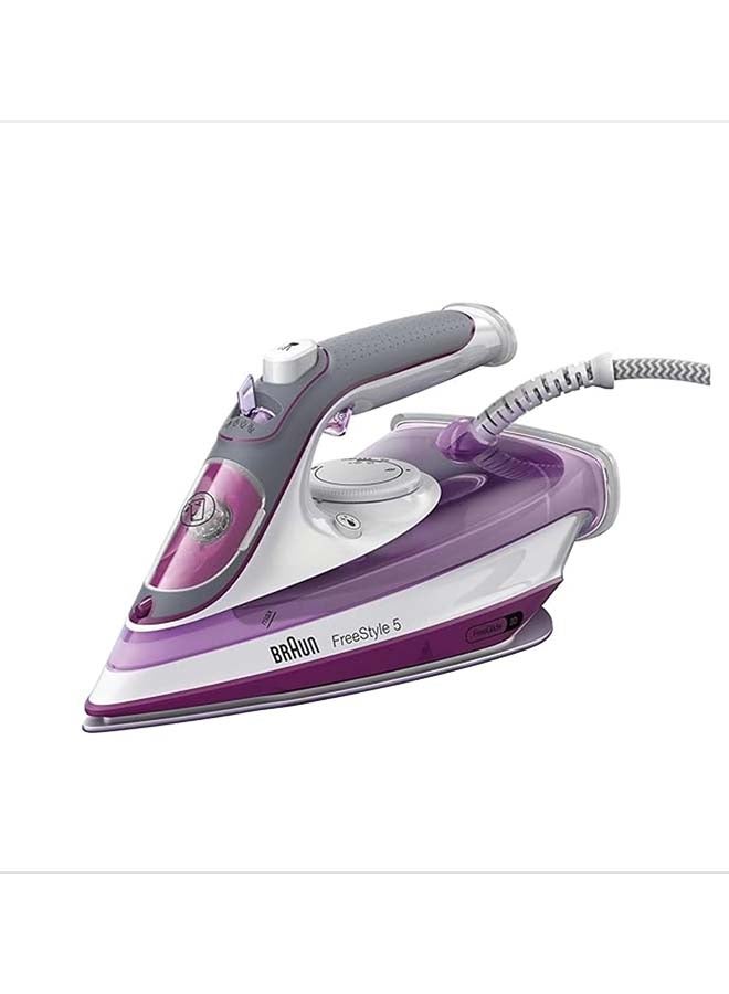 براون مكواة بخار، قاعدة سيراميك، دفعة بخار 200 جرام في الدقيقة، إيقاف تلقائي، مضادة للتنقيط، تنظيف ذاتي، بخاخ ماء 300 ml 2700 W SI5037VI أبيض/بنفسجي - Image 1