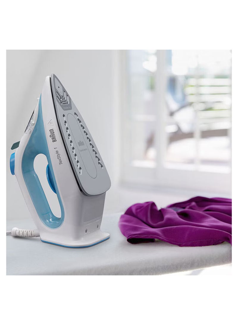 براون مكواة بخار، 120 جرام دفعة بخار في الدقيقة، قاعدة سيراميك، تنظيف ذاتي، مضادة للتنقيط، بخاخ ماء، توفير الطاقة بنسبة 50% 220 ml 2000 W SI1050BL أبيض/ أزرق - Image 4