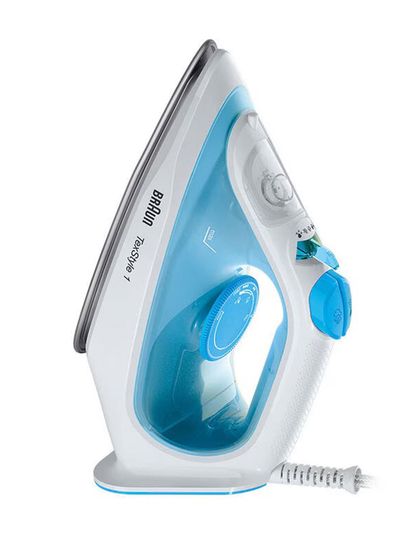 براون مكواة بخار، 120 جرام دفعة بخار في الدقيقة، قاعدة سيراميك، تنظيف ذاتي، مضادة للتنقيط، بخاخ ماء، توفير الطاقة بنسبة 50% 220 ml 2000 W SI1050BL أبيض/ أزرق - Image 2