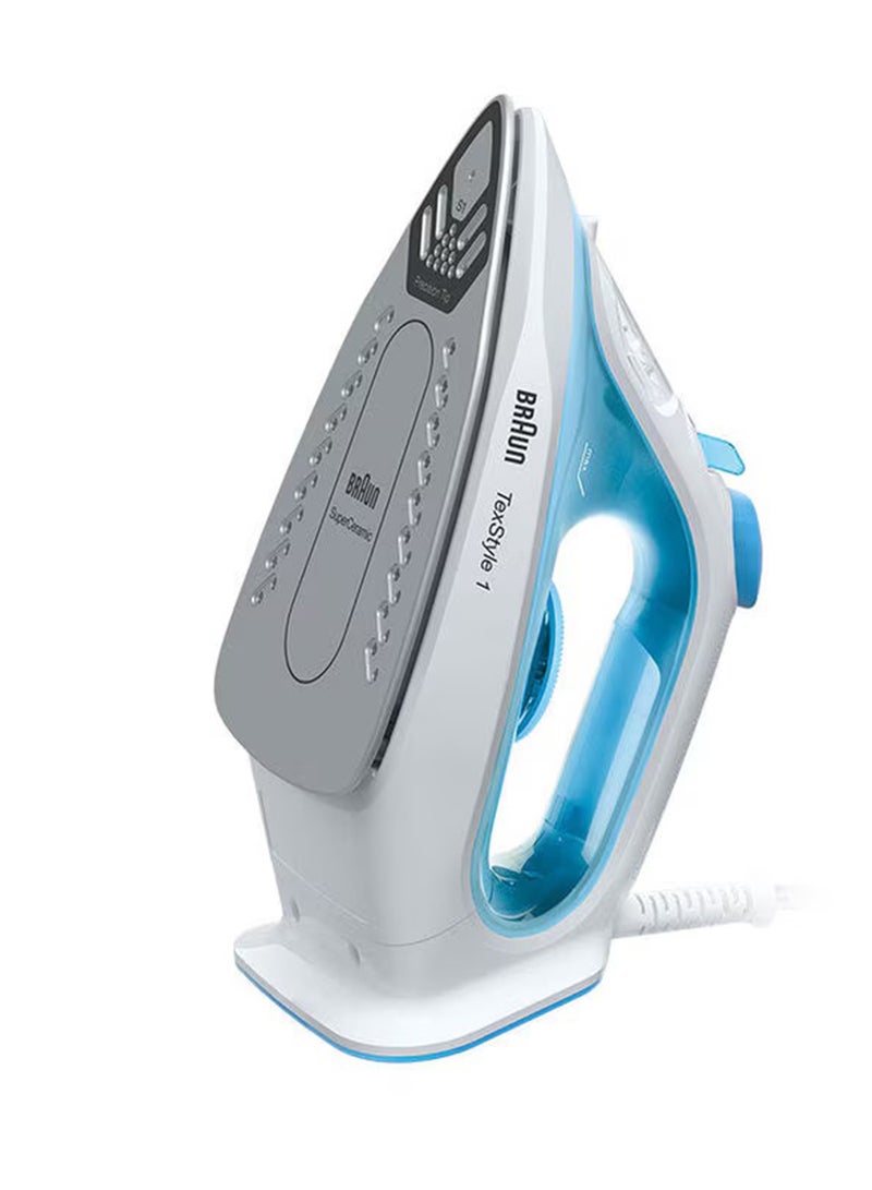 براون مكواة بخار، 120 جرام دفعة بخار في الدقيقة، قاعدة سيراميك، تنظيف ذاتي، مضادة للتنقيط، بخاخ ماء، توفير الطاقة بنسبة 50% 220 ml 2000 W SI1050BL أبيض/ أزرق - Image 3