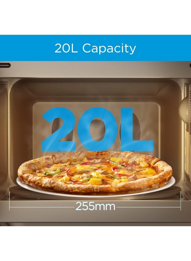 مديا فرن ميكروويف منفرد مع تحكم رقمي باللمس، قفل للأطفال، وظيفة الذاكرة، إزالة الجليد حسب الوزن أو الوقت، إعادة التسخين السريع، فتح الباب بالضغط على الزر، الأفضل للمنزل والمكتب - Image 2