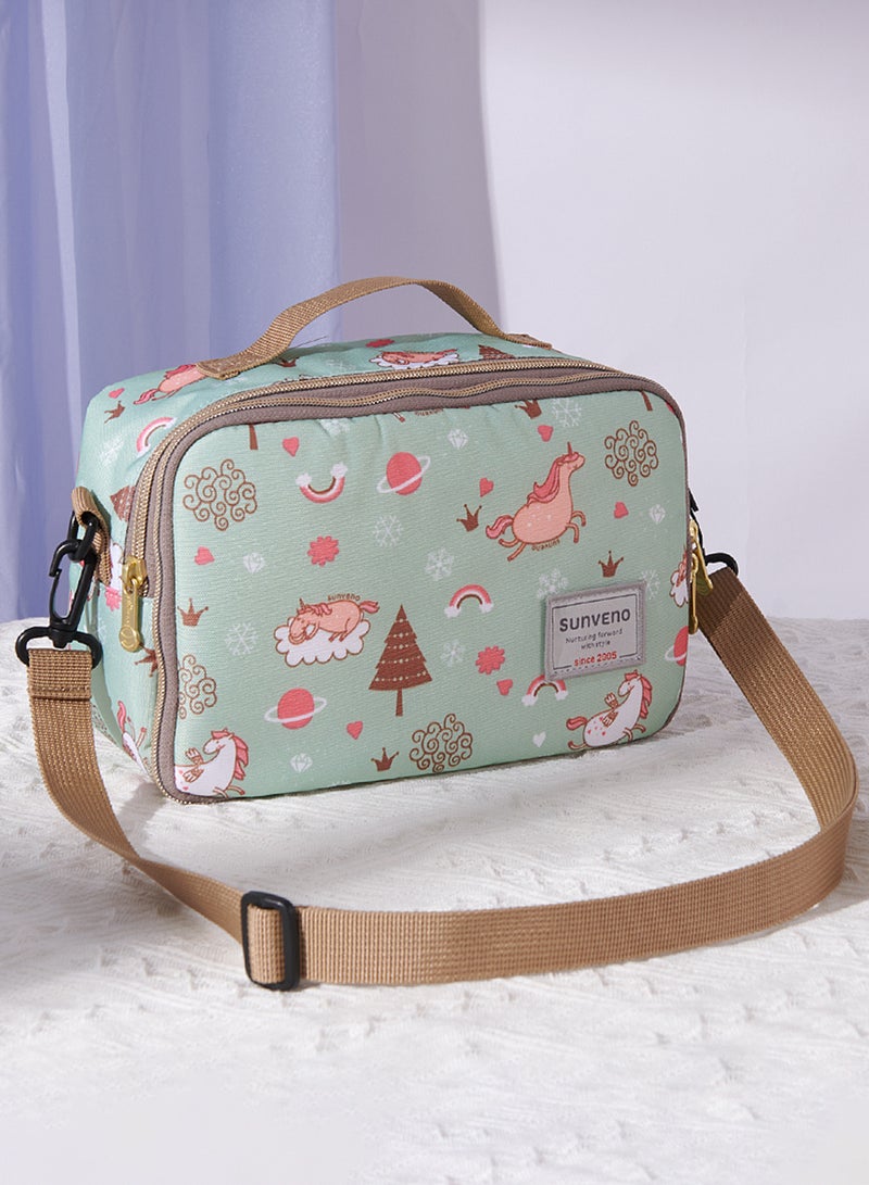Diaper Changing Clutch With Mat - Green dream