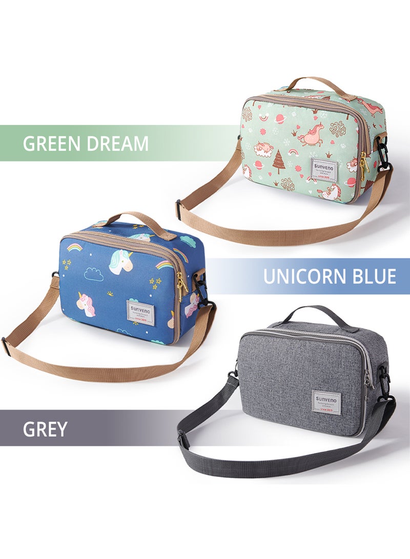 Diaper Changing Clutch With Mat - Unicorn Blue