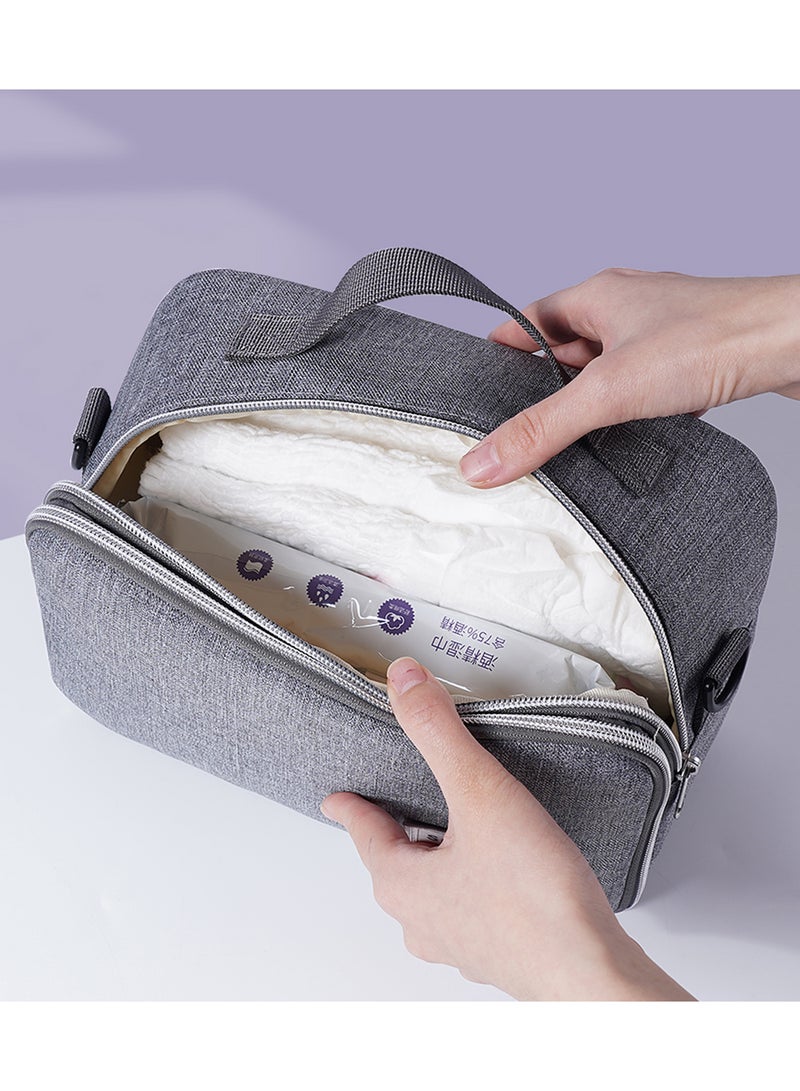 صنفينو حقيبة تغيير الحفاضات مع بساط- لون رمادي - Image 3