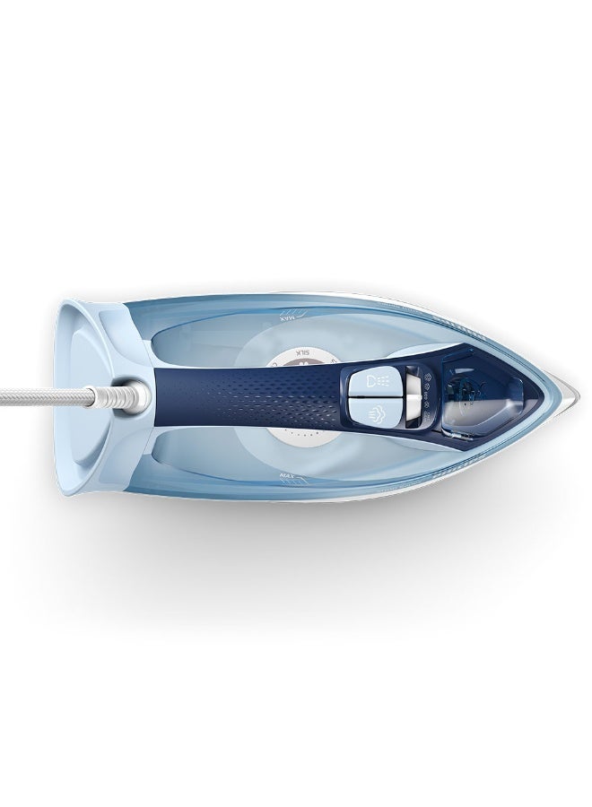 فيليبس جهاز كي بالبخار سلسلة 5000 - قوة تدفق البخار 180 جرام، قاعدة - SteamGlide Plus 320 ml 2400 W DST5020/26 أزرق/ أبيض - Image 2