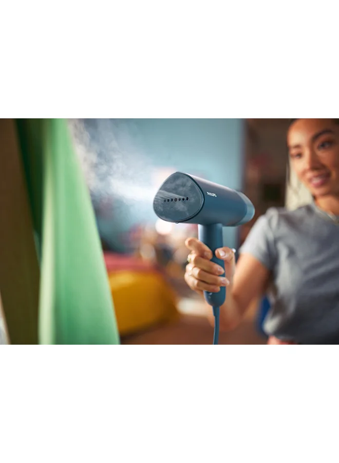 Philips Compact Handheld Steamer 3000 Series - 20g/min Continuous Steam, 2M Cord Length, Compact & Foldable, 100 ml 1000 W STH3000/26 Blue