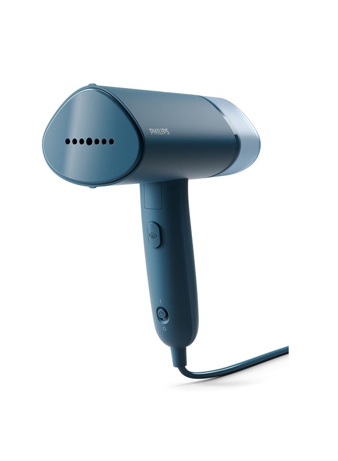 فيليبس جهاز كي بالبخار محمول باليد سلسلة 3000 - 20 جرام/دقيقة بخار مستمر، طول السلك 2 م، صغير الحجم وقابل للطي، 100 ml 1000 W STH3000/26 أزرق - Image 1