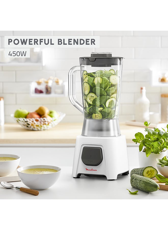 Blender | Blendeo+  Blender Smoothie Maker | Mixer | 2 Attachements | Ice Crush Technology | Duraforce Label | Durable Blending Performance | 1 Speed | Pulse Function | 2 Years Warranty 1.5 L 450 W LM2B3127 White / Gray - pnsku/N53329874A/45/_/1738743656/32d9e9f5-dae3-42f6-92e8-9e482f2e9fc6