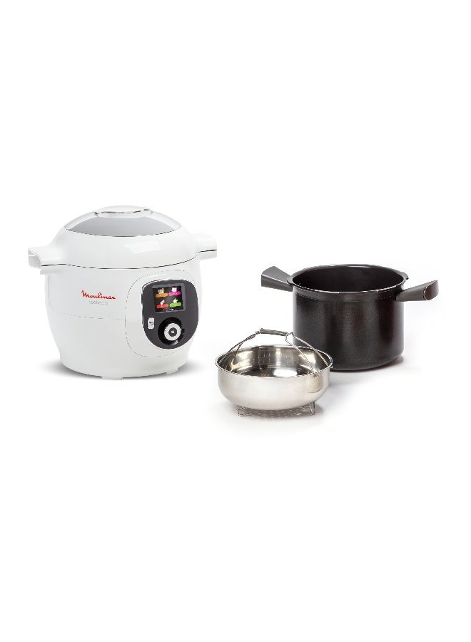 Moulinex Multicooker |  Cookeo+ 6L Electric Cooker |100 Built-In Recipes | Dedicated App |4 Guided-Menu Systems | Pressure Cooking | Steaming | Browning | Simmering | Slow Cooking | Reheating | 2 Years Warranty 6 L 1450 W CE851127 White - Image 1