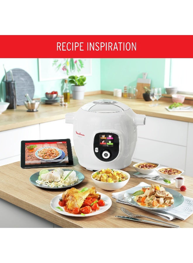 Moulinex Multicooker |  Cookeo+ 6L Electric Cooker |100 Built-In Recipes | Dedicated App |4 Guided-Menu Systems | Pressure Cooking | Steaming | Browning | Simmering | Slow Cooking | Reheating | 2 Years Warranty 6 L 1450 W CE851127 White - Image 3