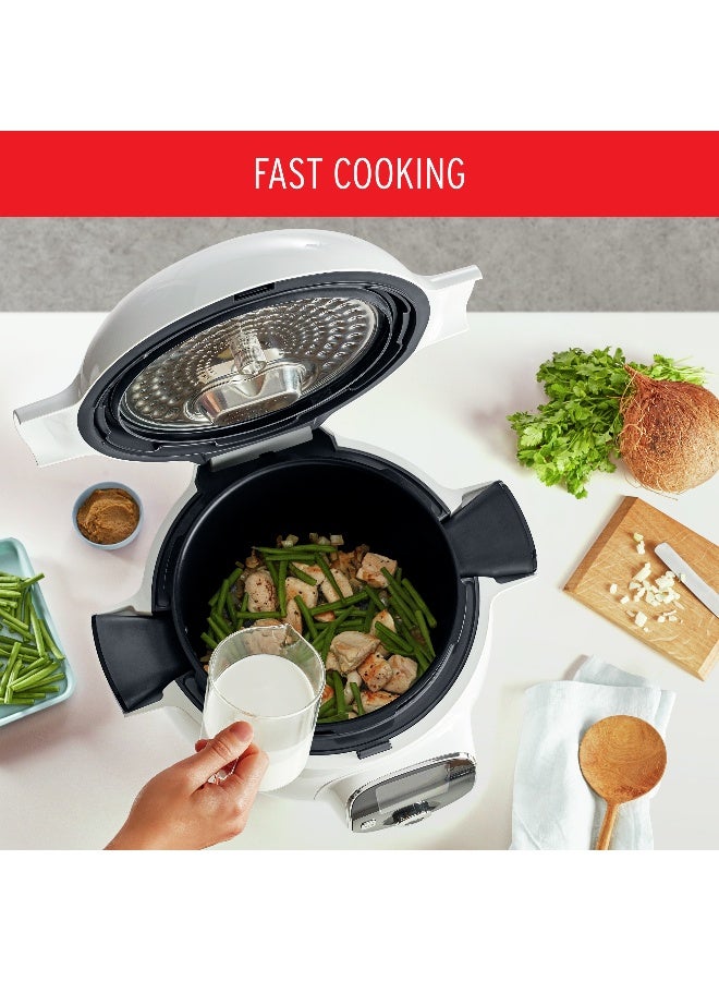 Moulinex Multicooker |  Cookeo+ 6L Electric Cooker |100 Built-In Recipes | Dedicated App |4 Guided-Menu Systems | Pressure Cooking | Steaming | Browning | Simmering | Slow Cooking | Reheating | 2 Years Warranty 6 L 1450 W CE851127 White - Image 5