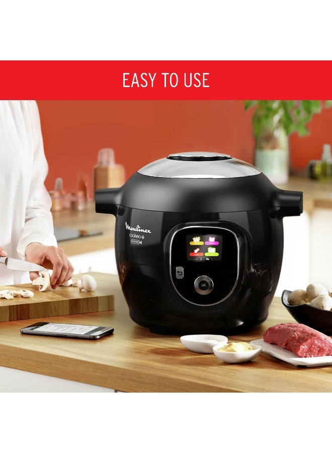 Moulinex Multicooker |Cookeo+ Connect Smart 6L Electric Cooker | 100 Built-in Recipes |Bluetooth-Connected App |  Pressure Cooking | Steaming | Browning | Simmering | Slow Cooking | 2 Years Warranty 6 L 1450 W CE857827 Black - Image 4