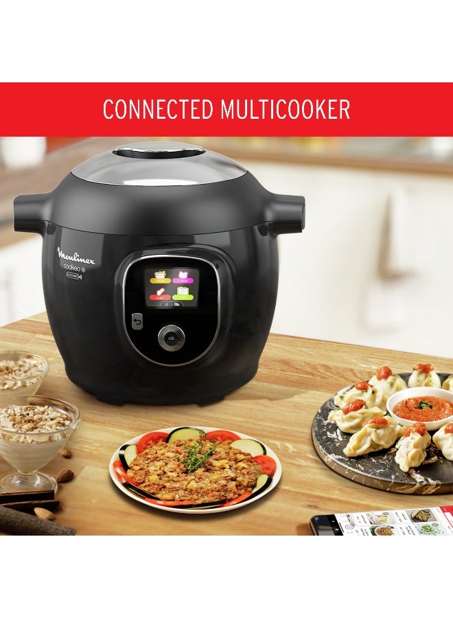 Moulinex Multicooker |Cookeo+ Connect Smart 6L Electric Cooker | 100 Built-in Recipes |Bluetooth-Connected App |  Pressure Cooking | Steaming | Browning | Simmering | Slow Cooking | 2 Years Warranty 6 L 1450 W CE857827 Black - Image 3