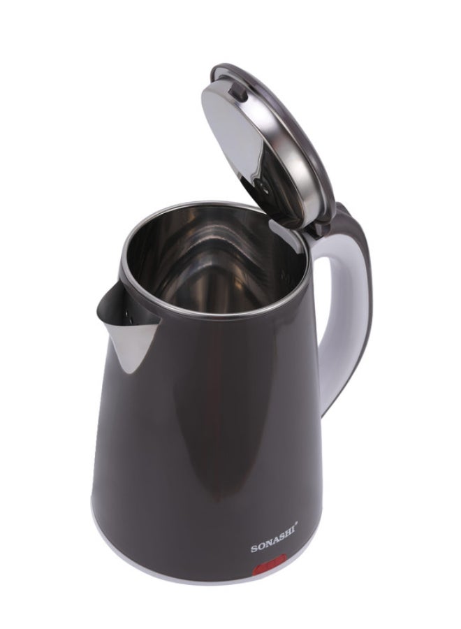 SONASHI 2.0L Cordless Electric Kettle with Boil-Dry Protection | Modern PP Body with Concealed Heating Element | 1500W Fast Boil | Single Push Start/Stop Button | Portable Instant Water Heater & Tea Maker | Sonashi SKT-2012N Grey 2 L 1500 W SKT-2012 White - Image 4