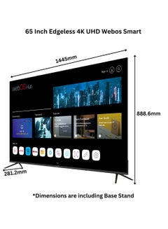 VIDEOCON 65 Inch 4K UHD Powered By LG WebOS Edgeless TV With Magic Remote Dolby Audio And Wall Mount In The Box E65ELWO1100 E65ELWO1100 Black  - Image 3