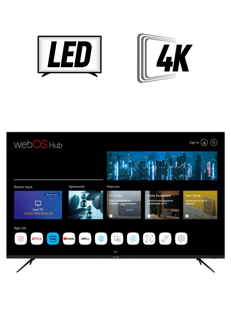 VIDEOCON 65 Inch 4K UHD Powered By LG WebOS Edgeless TV With Magic Remote Dolby Audio And Wall Mount In The Box E65ELWO1100 E65ELWO1100 Black  - Image 1
