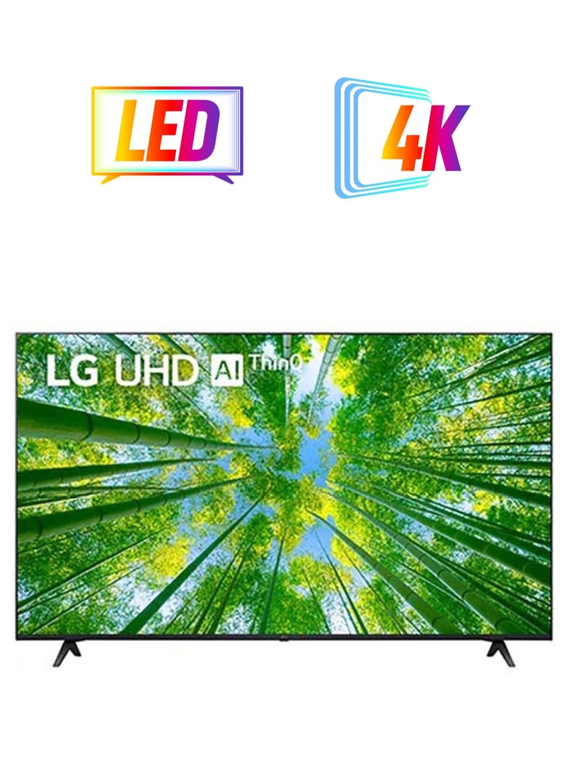 LG UHD 4K TV 55 inch Series 80 HDR10 Pro, Bezeless design, a5 Gen5 AI Processor 4K, HGiG. 55UQ80006LD Black