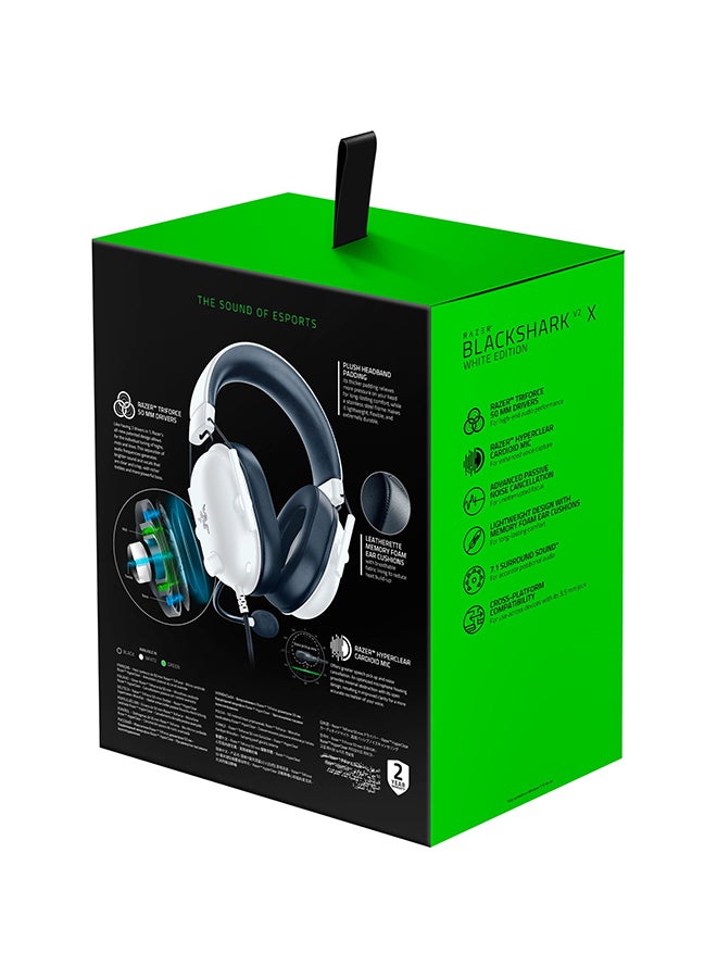 RAZER BlackShark V2 X Wired Esports Gaming Headset, 7.1 Surround Sound, 50mm Drivers, 240g Lightweight Build, Noise Cancelling Mic, Hybrid Memory Foam Cushions Comfort or PC, Mac, PS4, PS5, Nintendo Switch, Xbox One, Xbox Series X|S, Mobile, White | RZ04-03240700-R3M1 - Image 5