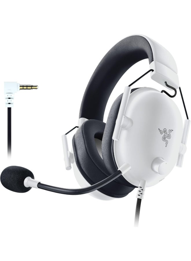 Razer BlackShark V2 X Wired Esports Gaming Headset, 7.1 Surround Sound, 50mm Drivers, 240g Lightweight Build, Noise Cancelling Mic, Hybrid Memory Foam Cushions Comfort or PC, Mac, PS4, PS5, Nintendo Switch, Xbox One, Xbox Series X|S, Mobile, White | RZ04-03240700-R3M1 - Image 1