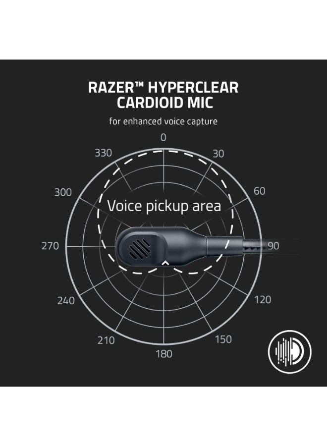 Razer BlackShark V2 X Wired Esports Gaming Headset, 7.1 Surround Sound, 50mm Drivers, 240g Lightweight Build, Noise Cancelling Mic, Hybrid Memory Foam Cushions Comfort or PC, Mac, PS4, PS5, Nintendo Switch, Xbox One, Xbox Series X|S, Mobile, White | RZ04-03240700-R3M1 - Image 4