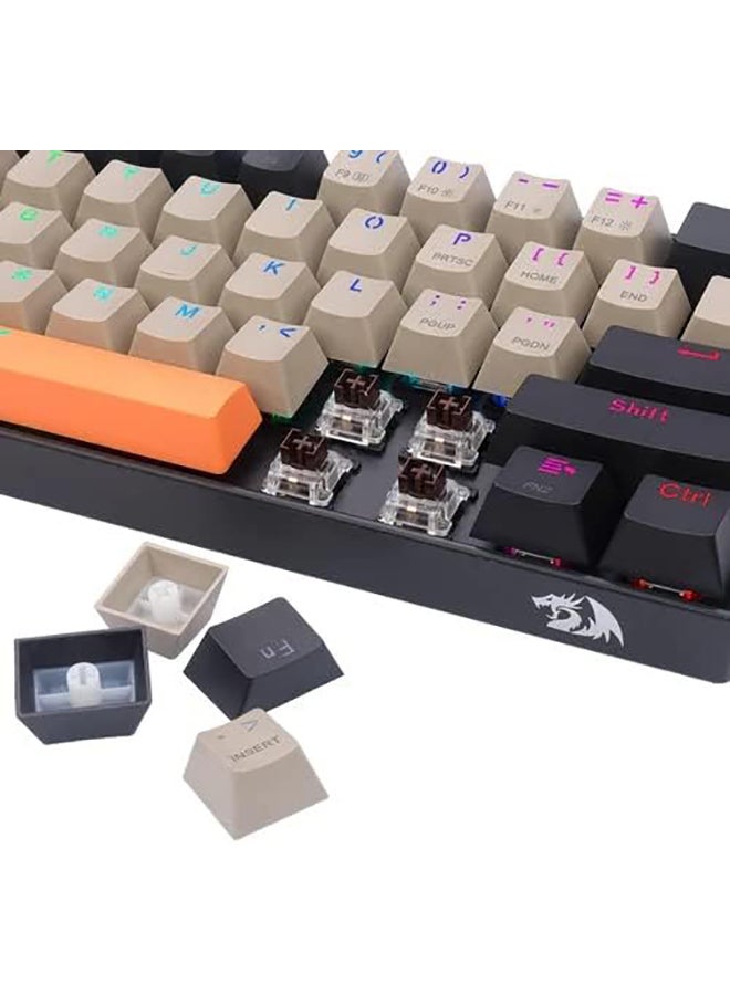 REDRAGON Redragon K530 DRACONIC RGB PRO 60% Wireless 2.4Ghz /Bluetooth/Wired 3-Mode 61 Keys Compact Mechanical Gaming Keyboard – Dust Proof Brown Switches (K530-OG&GY&BK-RGB-PRO)  - Image 4