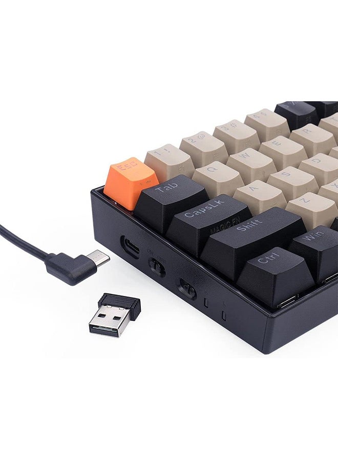 REDRAGON - Redragon K530 DRACONIC RGB PRO 60% Wireless 2.4Ghz /Bluetooth/Wired 3-Mode 61 Keys Compact Mechanical Gaming Keyboard – Dust Proof Brown Switches (K530-OG&GY&BK-RGB-PRO) - Image 1