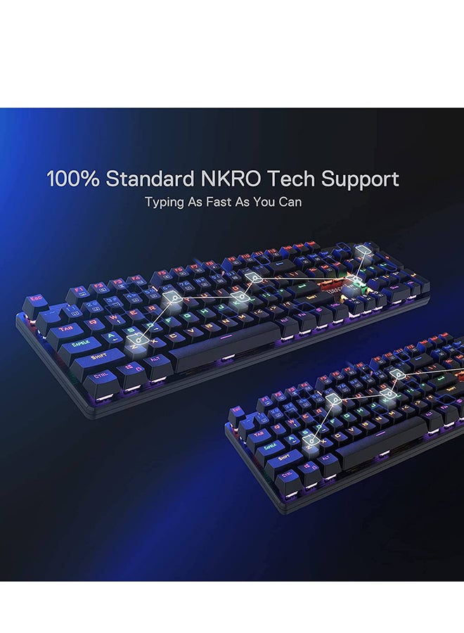 REDRAGON - K608 Valheim Mechanical Gaming Keyboard, Tactile Brown Switch, 104 Keys, LED Rainbow Backlit, Wired Keyboard, Full-Key Rollover, US QWERTY - Image 1