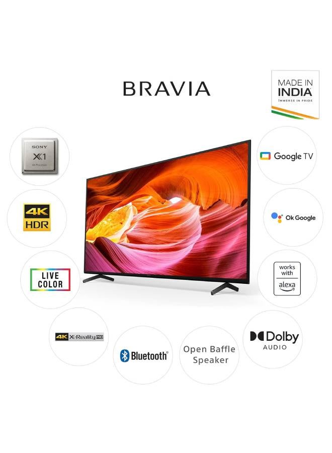 Sony - 65 Inch Ultra HD (4K) Smart Android TV, X75K Series KD-65X75K Black - Image 1