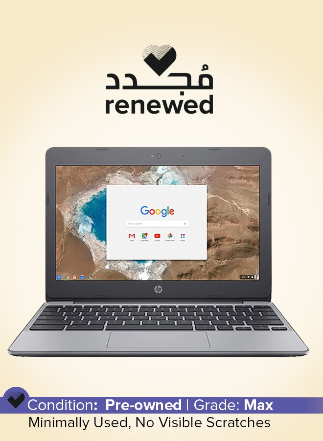 HP Renewed - Chromebook G4 Laptop With 11.6-Inch Display,Intel Celeron N3060 Processor/1st Gen/4GB RAM/16GB Emmc/Intel HD Graphics 400 English Silver English Silver  - Image 1