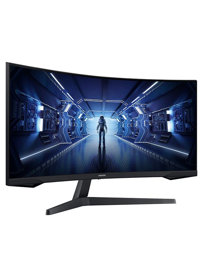 سامسونج شاشة أوديسي G5 منحنية للألعاب مقاس 34 بوصة بدقة واسعة رباعية فائقة الوضوح (3440x1440)، بتقنية  VA Panel، وزمن استجابة ثانية واحدة، ومعدل تحديث بتردد 165 هرتز، وتقنية Free Sync Premium أسود - Image 3