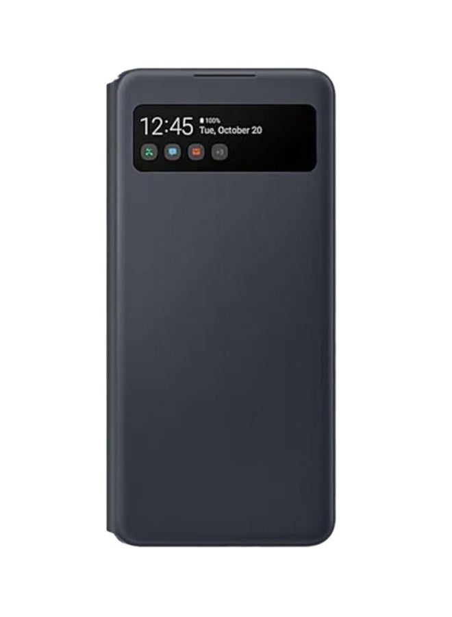 سامسونج غطاء حماية إس فيو الذكي بتصميم محفظة لهاتف سامسونج جالاكسي A42 أسود - Image 1