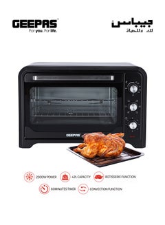 GEEPAS Electric Oven With Rotisserie 42 L 2000 W GO34024 Black  - Image 1