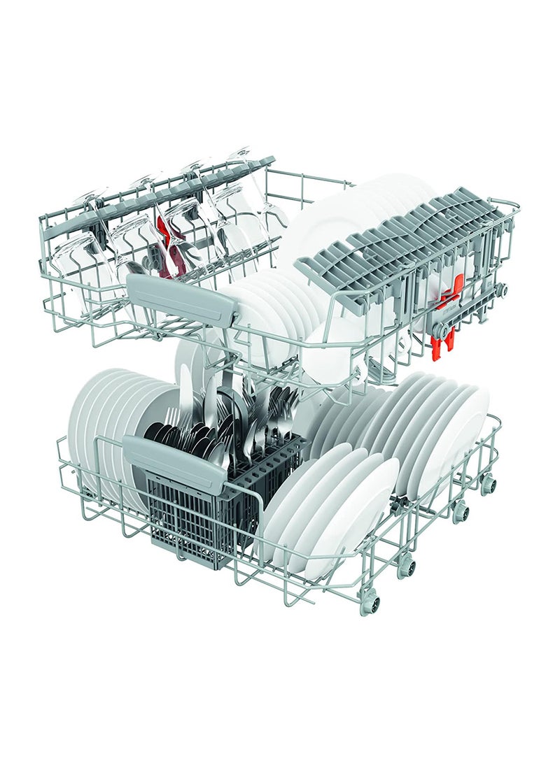 Ariston - Built In 60cm Fully Integrated Dishwasher, 14 Place Setting & 7 Programs, 3 Racks, Inverter Motor With Fast Wash and 3D Zone Wash, Silent Dishwasher, Made In Poland LIC3C26WF Silver - Image 1