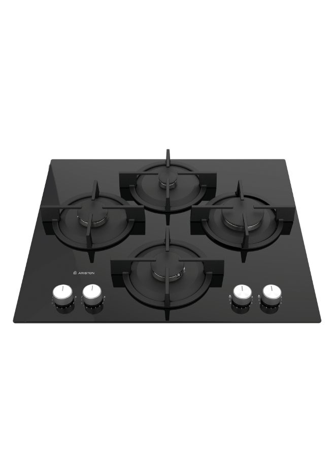 Ariston 60cm Built-In 4 Burner Gas Hob AGS61SBK Black - Image 1