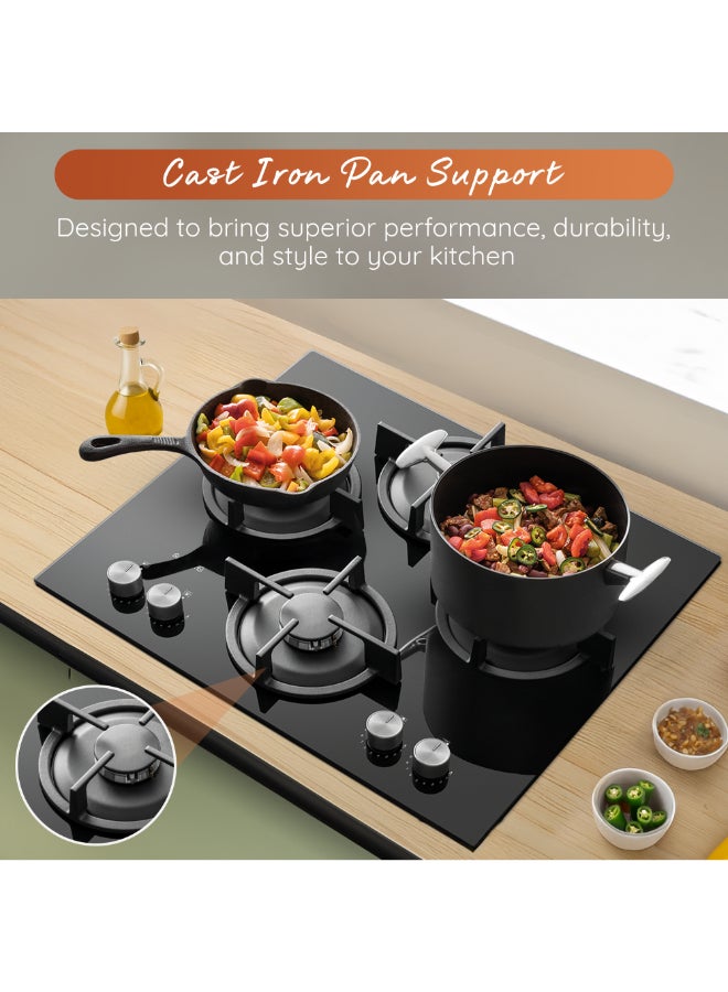 Ariston 60cm Built-In 4 Burner Gas Hob AGS61SBK Black - Image 5