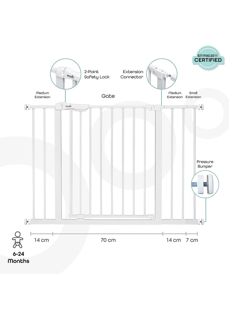 Moon Safety Gate With Extension Kit And 4 Pack Wall Cups  - Image 2