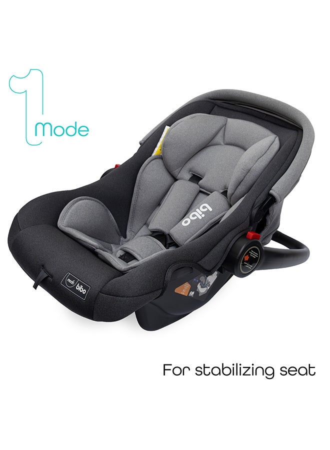 مون حامل أطفال/مقعد سيارة بيبو مع وسادة دعم لكامل الجسم، للأطفال بعمر 0 شهر فما أكبر - رمادي - Image 2