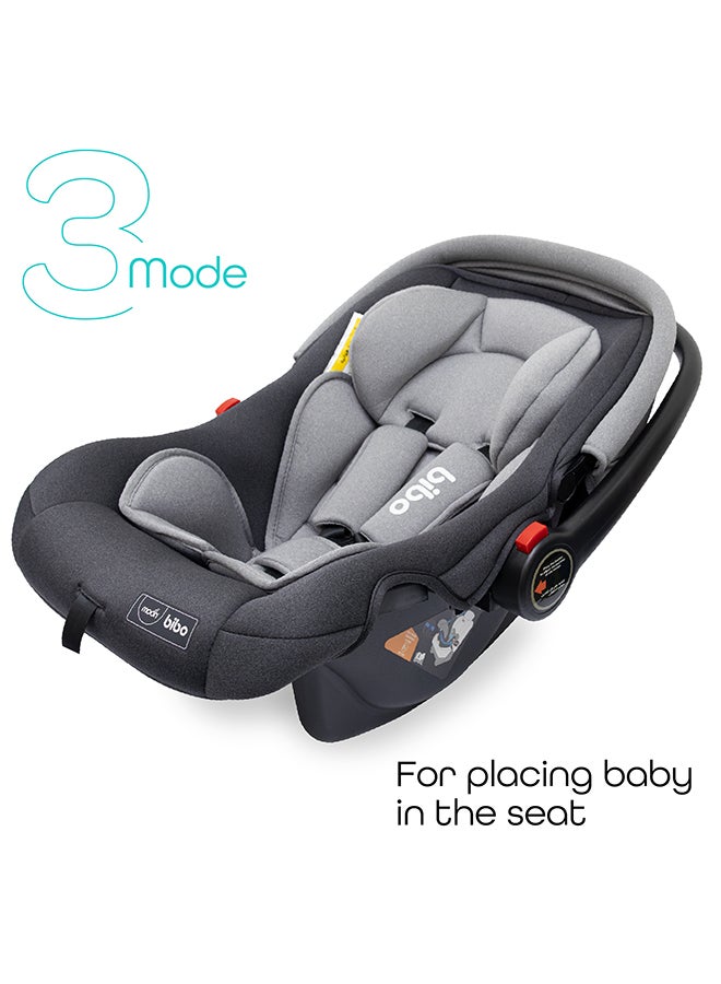 مون حامل أطفال/مقعد سيارة بيبو مع وسادة دعم لكامل الجسم، للأطفال بعمر 0 شهر فما أكبر - رمادي - Image 5
