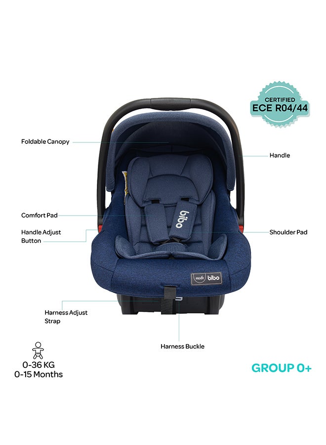 مون حامل أطفال/مقعد سيارة بيبو مع وسادة دعم لكامل الجسم، للأطفال بعمر 0 شهر فأكثر - أزرق - Image 3