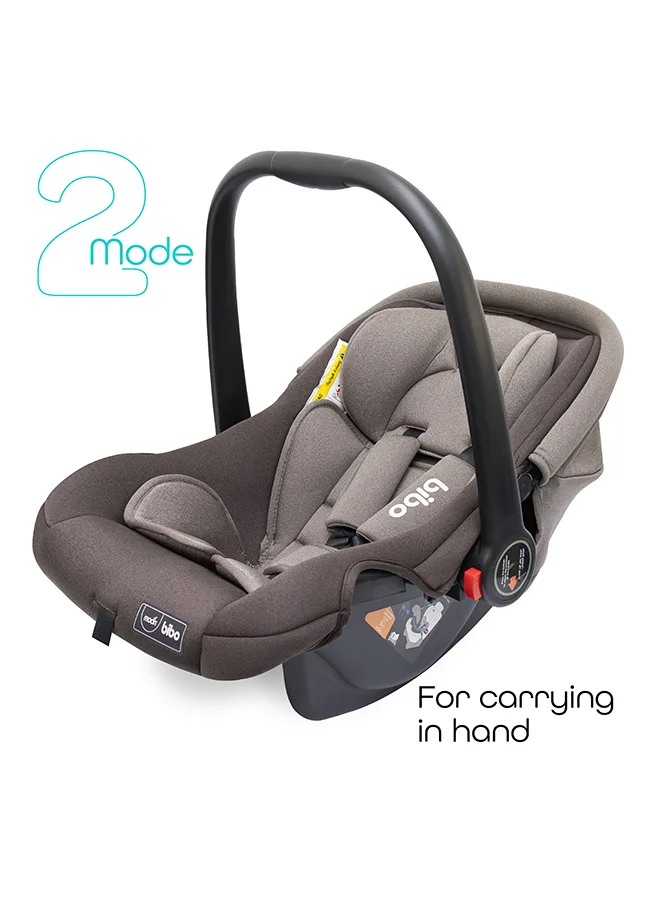 Moon Bibo Baby Carrier And Car Seat – Full Body Support Cushion, Group 0+ (0M+), Lightweight, Soft Infant Seat for Newborns, Travel Friendly – Brown