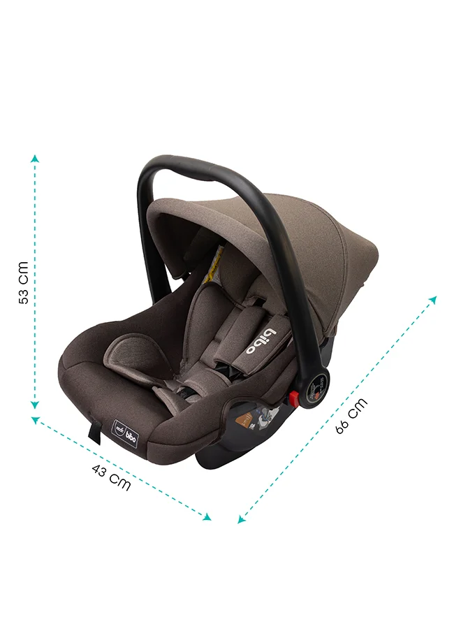 Moon Bibo Baby Carrier And Car Seat – Full Body Support Cushion, Group 0+ (0M+), Lightweight, Soft Infant Seat for Newborns, Travel Friendly – Brown
