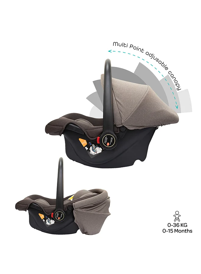 Moon Bibo Baby Carrier And Car Seat – Full Body Support Cushion, Group 0+ (0M+), Lightweight, Soft Infant Seat for Newborns, Travel Friendly – Brown