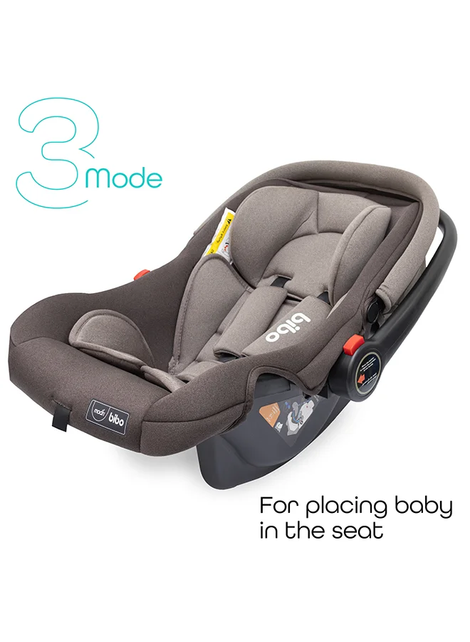 Moon Bibo Baby Carrier And Car Seat – Full Body Support Cushion, Group 0+ (0M+), Lightweight, Soft Infant Seat for Newborns, Travel Friendly – Brown