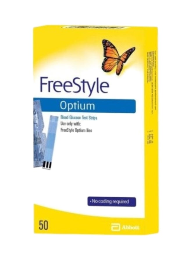 Freestyle Optium Blood Glucose 50 Test Strips Packaging May Vary  - Image 1