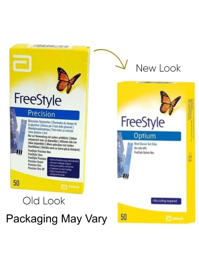 Freestyle Optium Blood Glucose 50 Test Strips Packaging May Vary  - Image 2