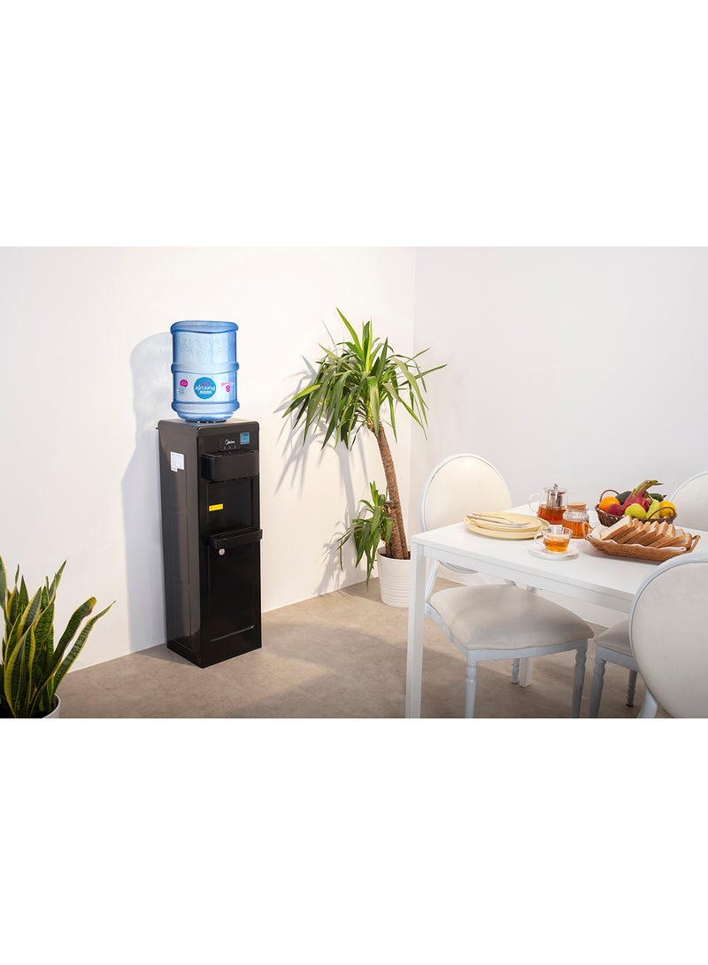 Midea - Top Loading Water Dispenser,3-taps Equipped with Hot Cold And Ambient Temperature, Floor Standing, Child Safety Lock for Faucet, Best Home, Office & Pantry YL1917SAE-BK Black - Image 1