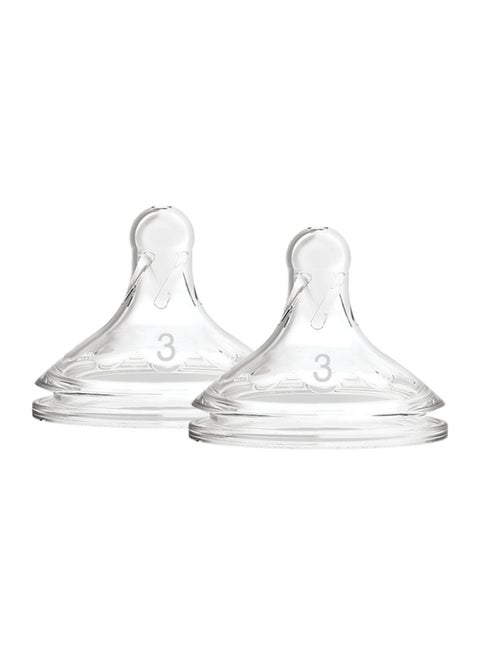 Level 3 Silicone W-N Options+ Anti-Colic Nipple, 2-Pack