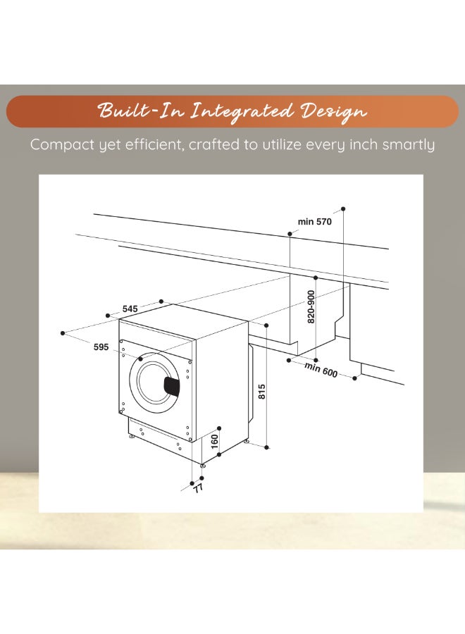 Ariston 7 Kg/5 Kg Fully Automatic Front Load Washer Dryer Combo 1200 RPM BIWDHL75128MEA White - Image 3